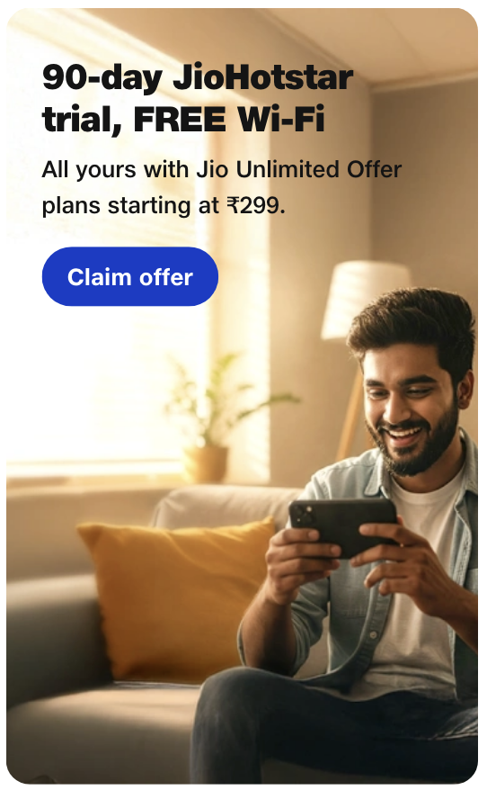 90-day JioHotstar trial, FREE Wi-Fi